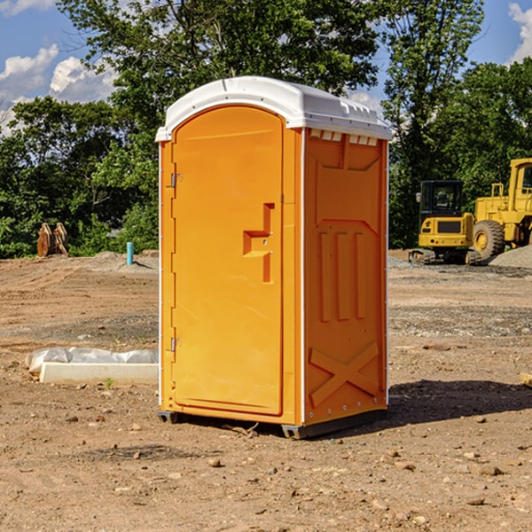 how often are the porta potties cleaned and serviced during a rental period in Farden